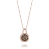 Le Vian Chocolate Diamond Flower Pendant in 14kt Rose Gold with 0.84 Carats of Chocolate and White Diamonds