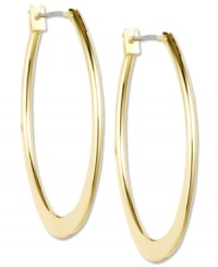 Hoops are always in style! These large, oval-shaped earrings from Anne Klein will have you looking fab in a flash. Crafted in gold tone mixed metal. Approximate diameter: 1 inch. Hoops are always in style! These large, oval-shaped earrings from Anne Klein will have you looking fab in a flash. Crafted in gold tone mixed metal. Approximate diameter: 1 inch.
