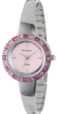 Armitron Women's 75/5130PKSV Pink Swarovski Crystal Accented Silver-Tone Bangle Watch Armitron Women's 75/5130PKSV Pink Swarovski Crystal Accented Silver-Tone Bangle Watch