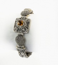 Sterling Silver Bali Vintage Designer Bracelet with Gem Quality Citrine Best Price Sterling Silver Bali Vintage Designer Bracelet with Gem Quality Citrine Best Price