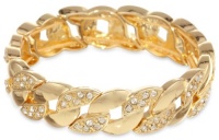 Anne Klein Davant Gold-Tone with Pave Stones Stretch Bracelet, 7.25