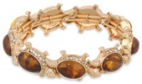 Anne Klein Arden Gold-Tone Brown Turtle Stretch Bracelet, 7.25 Anne Klein Arden Gold-Tone Brown Turtle Stretch Bracelet, 7.25