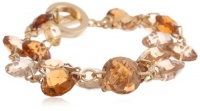 Anne Klein Loretto Gold-Tone Brown Round Toggle Bracelet, 7.25 Anne Klein Loretto Gold-Tone Brown Round Toggle Bracelet, 7.25