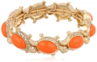 Anne Klein Arden Gold-Tone Tangerine Colored Turtle Stretch Bracelet, 7.25 Anne Klein Arden Gold-Tone Tangerine Colored Turtle Stretch Bracelet, 7.25
