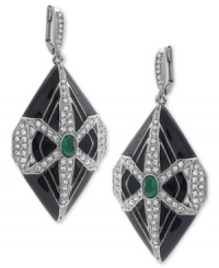 Show your support in style. Carolee's 40th Anniversary Limited-Edition drop earrings, crafted from silver-tone mixed metal, feature sparkling glass accents. Approximate drop: 2-3/8 inches. Show your support in style. Carolee's 40th Anniversary Limited-Edition drop earrings, crafted from silver-tone mixed metal, feature sparkling glass accents. Approximate drop: 2-3/8 inches.