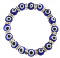 Evil Eye Murano Style Bead Stretch Bracelet Blue Evil Eye Murano Style Bead Stretch Bracelet Blue