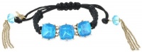 Betsey Johnson Iconic Stone Blue Gem Pulley Bracelet, 9.5 Betsey Johnson Iconic Stone Blue Gem Pulley Bracelet, 9.5