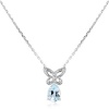 Diamond & Blue Topaz Butterfly Pendant in Sterling Silver w/18in Chain