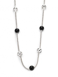 THE LOOKBlack onyx beads Cutout link accents Rhodium-plated sterling silver settingSignature Tridara claspTHE MEASUREMENTLength, about 42ORIGINImported THE LOOKBlack onyx beads Cutout link accents Rhodium-plated sterling silver settingSignature Tridara claspTHE MEASUREMENTLength, about 42ORIGINImported