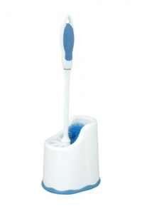 Superior Toilet Brush with Pan and Lip White and Blue Grip Handle Superior Toilet Brush with Pan and Lip White and Blue Grip Handle