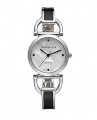 Charter Club Watch, Women's Black Enamel and Silver-Tone Bangle Bracelet Charter Club Watch, Women's Black Enamel and Silver-Tone Bangle Bracelet