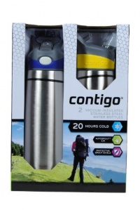 Contigo 2 Vacuum-insulated Stainless Steel Water Bottles 22 oz, Cobalt Blue/Lemon Contigo 2 Vacuum-insulated Stainless Steel Water Bottles 22 oz, Cobalt Blue/Lemon