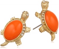 Anne Klein Arden Gold-Tone Tangerine Colored Turtle Button Earrings Anne Klein Arden Gold-Tone Tangerine Colored Turtle Button Earrings
