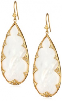 Lauren Harper Collection Over the Moon 18k Gold, Mother-Of-Pearl and Diamond Pear Earrings