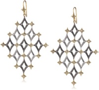 Lauren Harper Collection Mirage 18k Yellow Gold, 2 tone Silver and White Topaz Gate Earrings Lauren Harper Collection Mirage 18k Yellow Gold, 2 tone Silver and White Topaz Gate Earrings