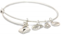 Alex and Ani Bangle Bar Key To My Heart Russian-Silver Expandable Bracelet Alex and Ani Bangle Bar Key To My Heart Russian-Silver Expandable Bracelet