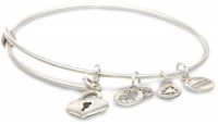 Alex and Ani Bangle Bar Key To My Heart Russian-Silver Expandable Bracelet