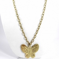 Jessica Simpson Lady Marrakesh Gold 32 Pierced Butterfly Pendant Necklace Jessica Simpson Lady Marrakesh Gold 32 Pierced Butterfly Pendant Necklace