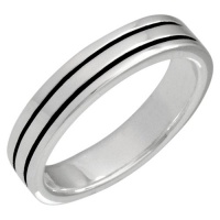 VINANI German 925 Sterling Silver Ring Black Stripes Double Line Size 10 RZL62 VINANI German 925 Sterling Silver Ring Black Stripes Double Line Size 10 RZL62