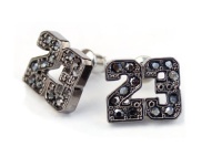 Black Ice CZ Michael Jordan Inspired 23 Stud Earrings Black Ice CZ Michael Jordan Inspired 23 Stud Earrings