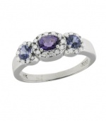 Effy Jewlery 14K White Gold Multi Gemstone & Diamond Ring, .81 TCW Ring size 7