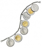 Giani Bernini Sterling Silver and 24k Gold over Sterling Silver Bracelet, Coin Bracelet