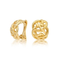 Bling Jewelry Gold Plated Celtic Knot Half Hoop Clip On Earrings Bling Jewelry Gold Plated Celtic Knot Half Hoop Clip On Earrings
