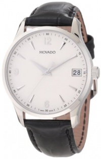 Movado Men's 0606569 Circa Black Crocodile-Embossed Leather Strap Watch Movado Men's 0606569 Circa Black Crocodile-Embossed Leather Strap Watch
