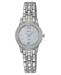 Let your style shine with this glistening solar-powered watch from Seiko. Let your style shine with this glistening solar-powered watch from Seiko.