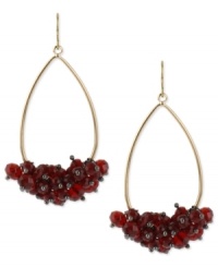 Beads come together for something special in this pair of drop earrings from Kenneth Cole New York. Crafted from gold-tone mixed metal, the earrings feature a grouping of red faceted beads at the bottom for flair. Approximate drop: 2-1/4 inches. Beads come together for something special in this pair of drop earrings from Kenneth Cole New York. Crafted from gold-tone mixed metal, the earrings feature a grouping of red faceted beads at the bottom for flair. Approximate drop: 2-1/4 inches.
