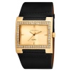 Vernier Women's VNR11103BK Crystal Stones around Rectangle Bezel Watch