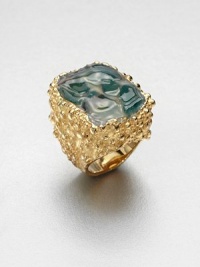 A gorgeous agate stone set in an antique-finished goldtone setting. AgateAntique-finished goldtone brassWidth, about 1Made in Italy and imported A gorgeous agate stone set in an antique-finished goldtone setting. AgateAntique-finished goldtone brassWidth, about 1Made in Italy and imported