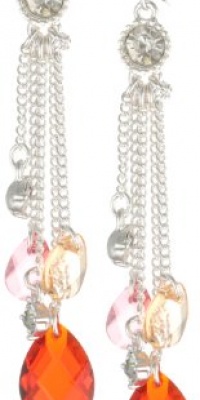 Nine West Sweet Celebration Silver-Tone Pink Cluster Fish Hook Drop Earrings Nine West Sweet Celebration Silver-Tone Pink Cluster Fish Hook Drop Earrings