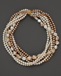 A shimmering mix of mother-of-pearl and cultured freshwater pearls.