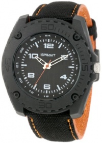 Sprout Men's ST3004BKBKOB Eco-Friendly Black Organic Cotton Strap Watch Sprout Men's ST3004BKBKOB Eco-Friendly Black Organic Cotton Strap Watch
