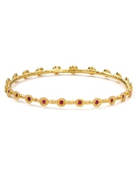 Embrace the season's eclectic approach to accessorizing with this hammered gold-plated bangle from Melinda Maria. Designed to add a touch of luxe to every look this piece is adorned with striking crystal stations. Embrace the season's eclectic approach to accessorizing with this hammered gold-plated bangle from Melinda Maria. Designed to add a touch of luxe to every look this piece is adorned with striking crystal stations.