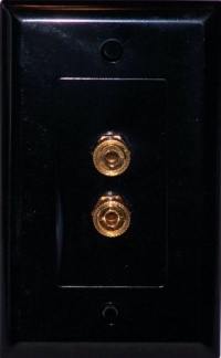 Black Speaker Wall Plate 2 Post for 1 Speaker - Media Room Series Black Speaker Wall Plate 2 Post for 1 Speaker - Media Room Series