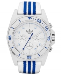 Like your favorite pair of old-school sneakers, this striped adidas watch keeps you in-style. Like your favorite pair of old-school sneakers, this striped adidas watch keeps you in-style.