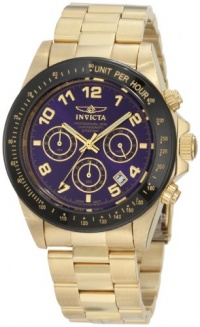 Invicta Men's 10704 Speedway Chronograph Blue Dial 18k Gold Ion-Plated Stainless Steel Watch Invicta Men's 10704 Speedway Chronograph Blue Dial 18k Gold Ion-Plated Stainless Steel Watch