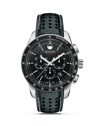 Men's Movado Series 800™ bracelet watch in performance stainless steel with a black chronograph dial. Men's Movado Series 800™ bracelet watch in performance stainless steel with a black chronograph dial.