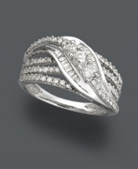 Let her unwrap the present she'll never forget. This stunning Wrapped in Love™ ring features swirls of sparkling diamonds (3/4 ct. t.w.) set in a polished, 14k white gold band. Let her unwrap the present she'll never forget. This stunning Wrapped in Love™ ring features swirls of sparkling diamonds (3/4 ct. t.w.) set in a polished, 14k white gold band.