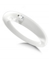 Stackable style with a hint of sparkle! DUEPUNTI's unique ring is crafted from sky clear-colored silicone with a round-cut diamond accent. Set in silver. Ring Size Small (4-6), Medium (6-1/2-8) and Large (8-1/2-10)