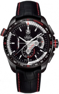 TAG Heuer Men's CAV5185.FC6237 Grand Carrera Leather Strap Chronograph Black Dial Watch TAG Heuer Men's CAV5185.FC6237 Grand Carrera Leather Strap Chronograph Black Dial Watch