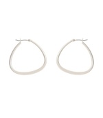 Traditional hoops with an up-to-date twist. Kenneth Cole New York earrings feature a modern pear-shaped hoop in silver tone mixed metal. Approximate diameter: 1 inch.