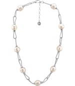 Polish your look with simple elegance. Majorica necklace features Baroque, organic, man-made pearls (14 mm) in a fluid sterling silver setting. Approximate length: 17 inches + 2-inch extender.
