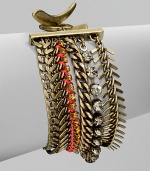 Dazzling stones add interest to this multi-row chain link design. Glass stonesBrassLength, about 7.5Toggle clasp closureImported 