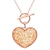 Sterling Silver Rose Gold Plated Heart Pendant with Swarovski Crystals