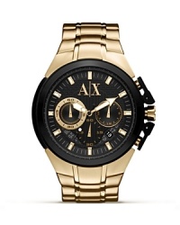 Upgrade your wrist wear with Armani Exchange. A sure statement, this stainless steel timepiece flaunts advanced movement, a three-eye chronograph dial, and a hard-wearing design. Upgrade your wrist wear with Armani Exchange. A sure statement, this stainless steel timepiece flaunts advanced movement, a three-eye chronograph dial, and a hard-wearing design.