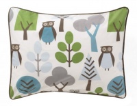 DwellStudio Owls Tailored Single Sham, Sky DwellStudio Owls Tailored Single Sham, Sky