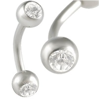 16g 16 gauge 1.2mm, 3/8 Inches 10mm long - surgical steel eyebrow lip bars ear tragus rings earrings curved curve barbell crystal Clear ball jewellery - Pierced Body Piercing Jewelry - Set of 2 AJDI 16g 16 gauge 1.2mm, 3/8 Inches 10mm long - surgical steel eyebrow lip bars ear tragus rings earrings curved curve barbell crystal Clear ball jewellery - Pierced Body Piercing Jewelry - Set of 2 AJDI